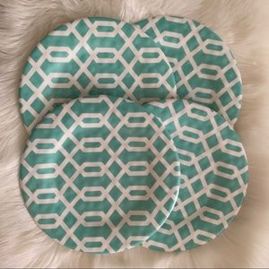 Trellis Melamine Plate Set. NWT